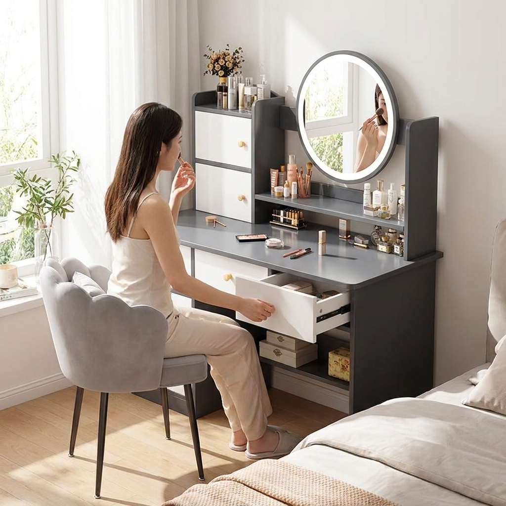 Cosmetic vanity table - lifestyle in use