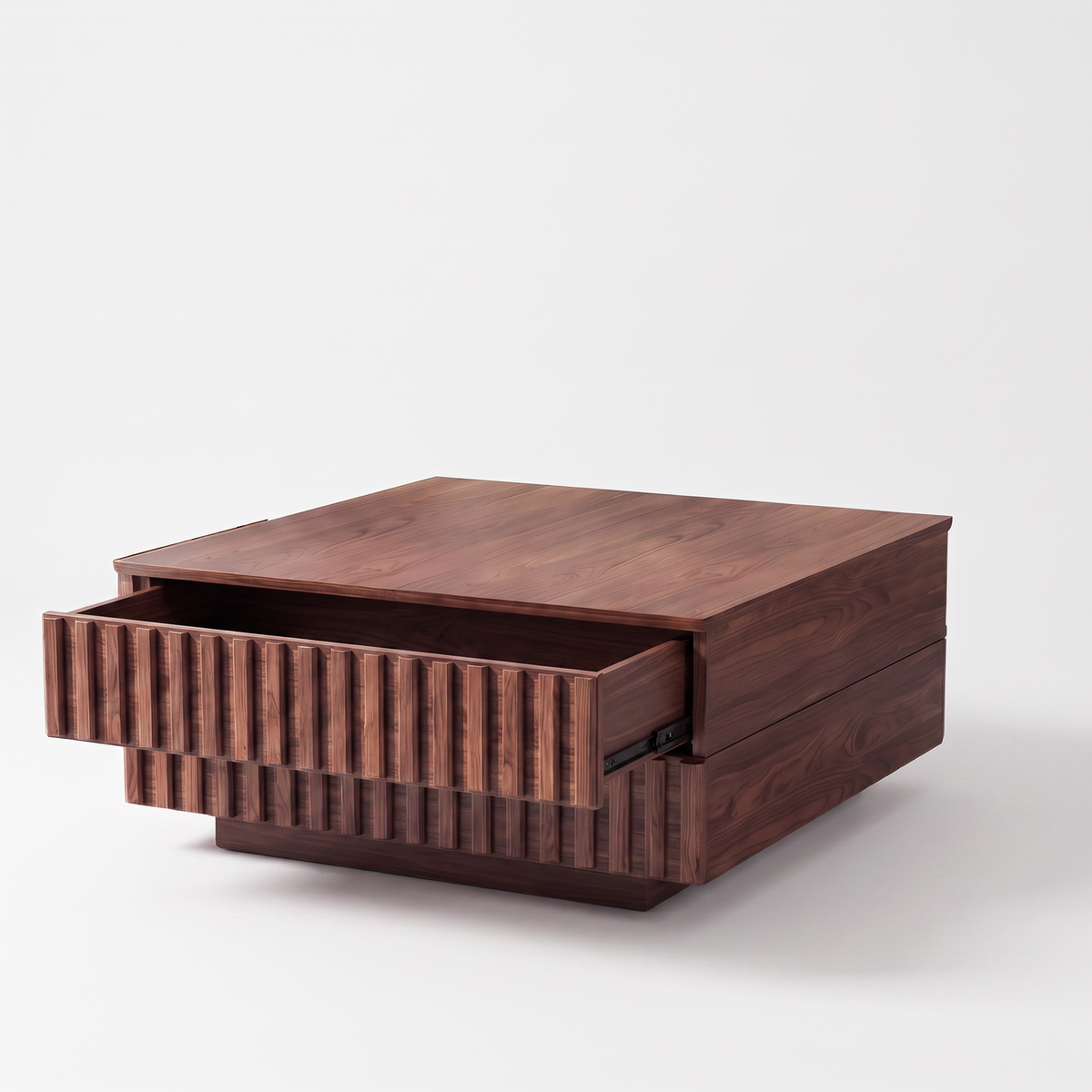 Brekk square coffee table - drawer open
