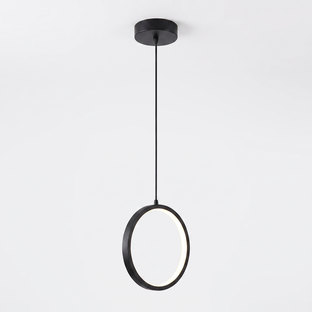 Nimbus Slim LED Ring Pendant Light Tri-Color Black Ceiling Light