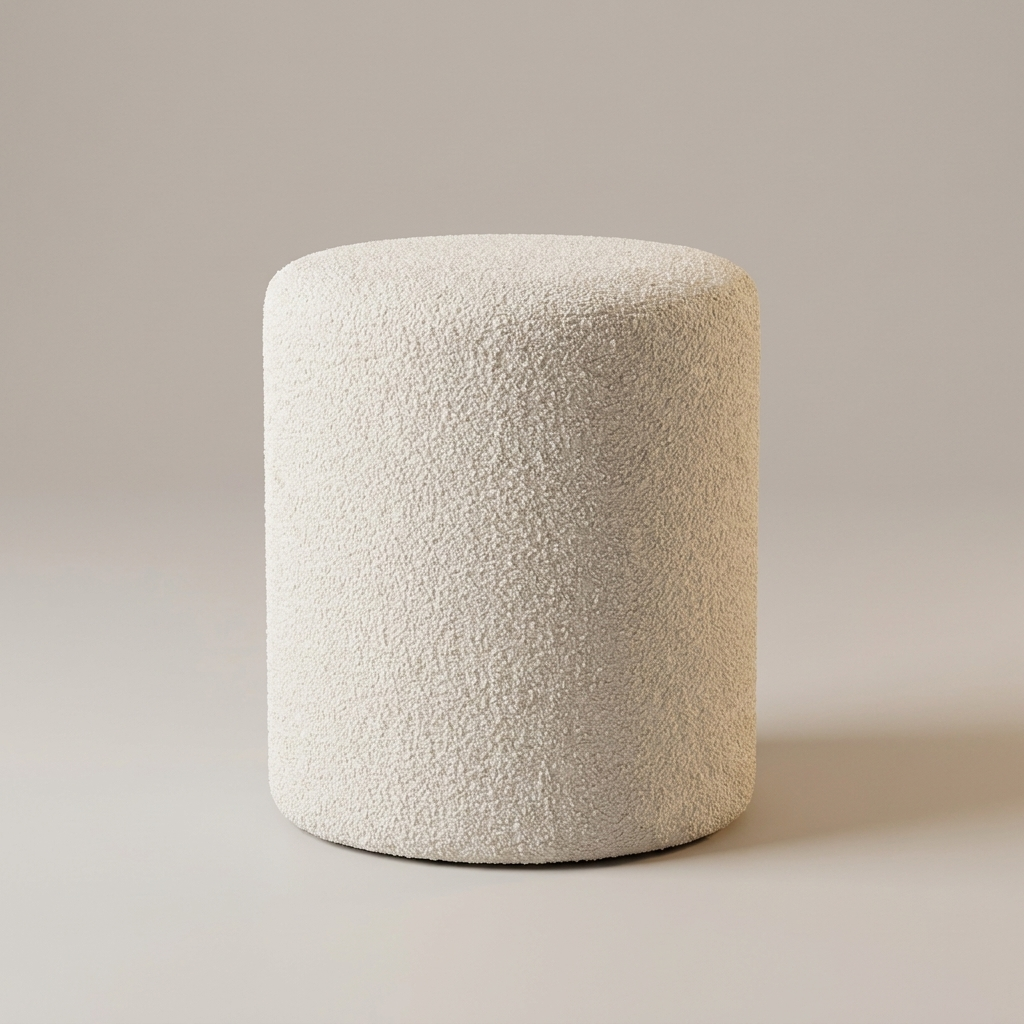 Puff vanity stool - side profile
