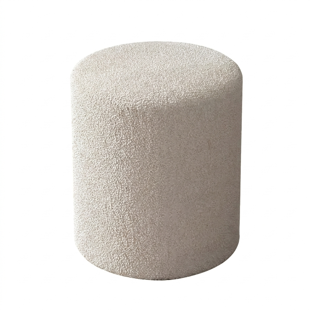 Puff vanity stool - white background