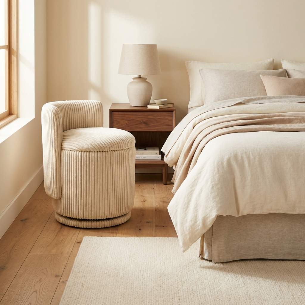 Coral vanity chair - lifestyle in use