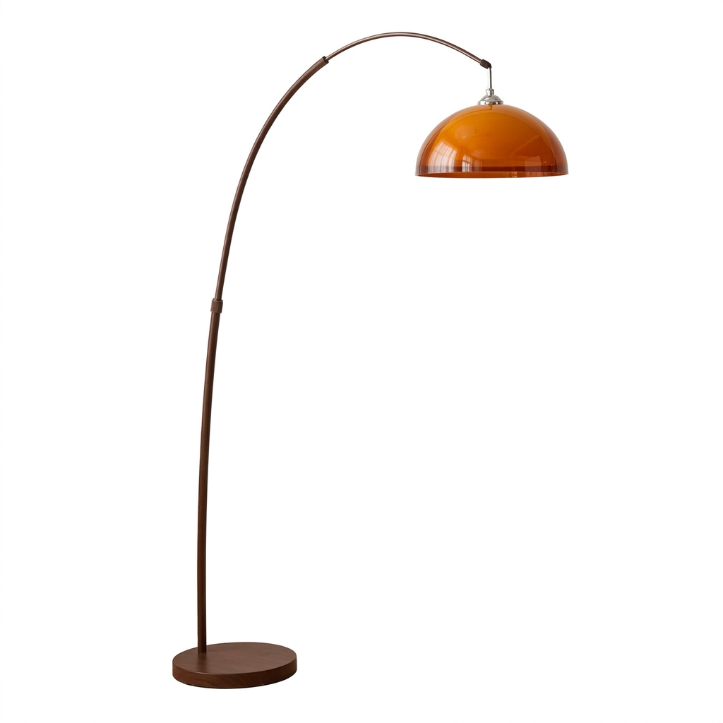 Amber arc floor lamp - white background