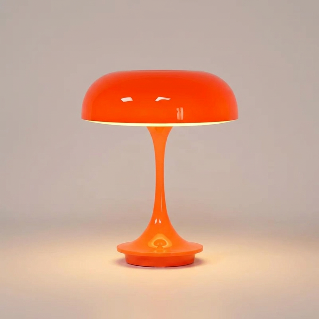 Morel mushroom lamp - front view