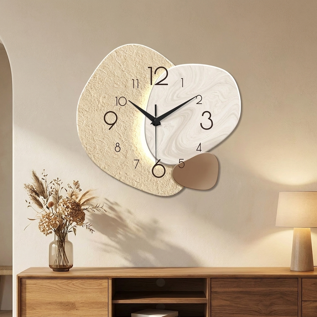Pebble wall clock - lifestyle evening