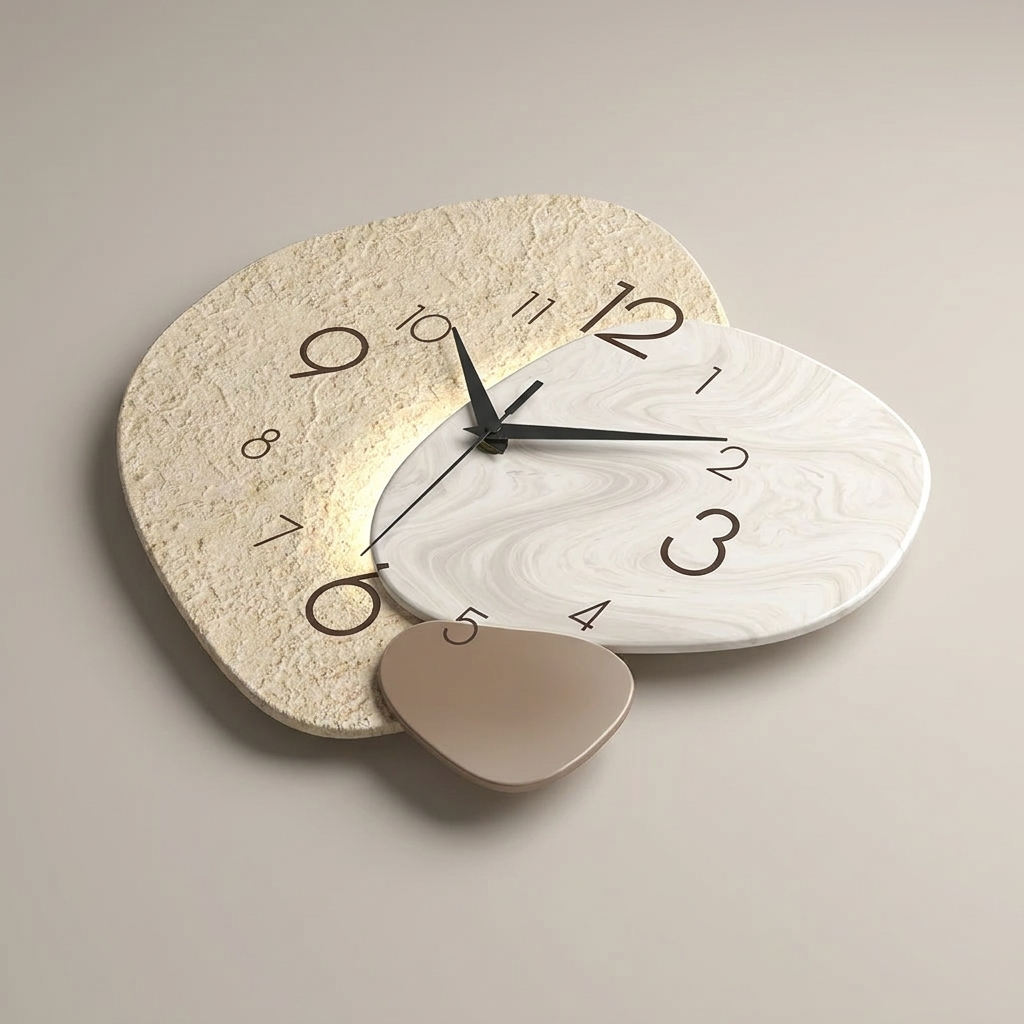 Pebble wall clock - overhead view