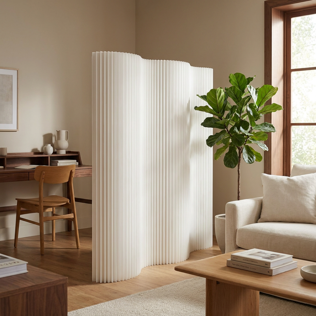 Pleat room divider - lifestyle in use