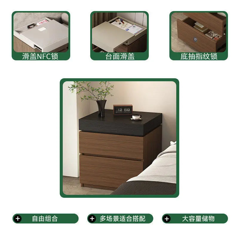 Vault Wooden Hidden-Compartment Bedside Cabinet