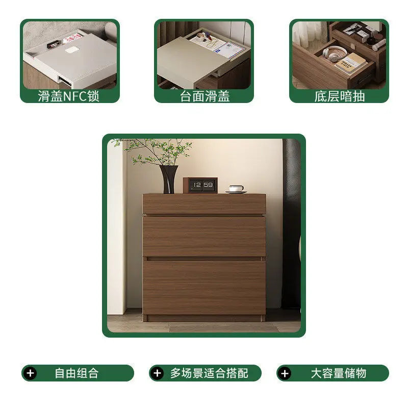 Vault Wooden Hidden-Compartment Bedside Cabinet