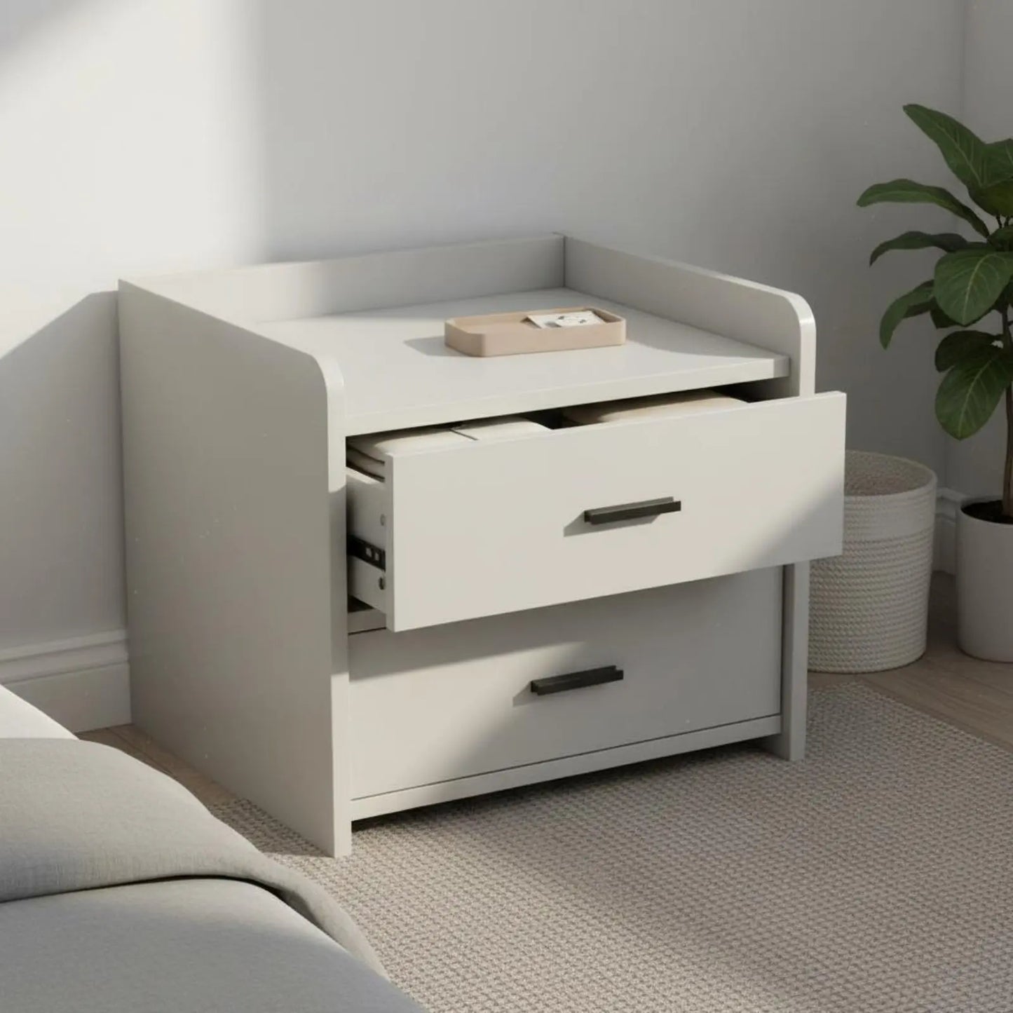 Rya Curved Rounded-Corner Nightstand