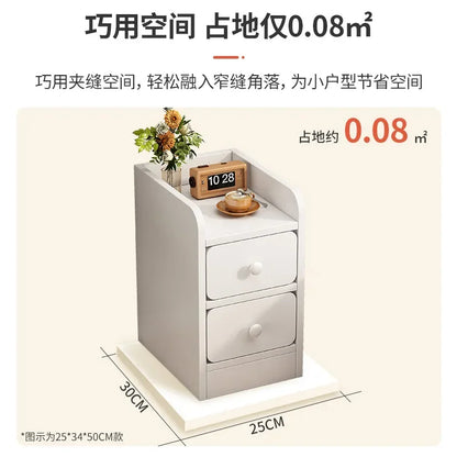Lund Wooden Ultra-Narrow Bedside Cabinet