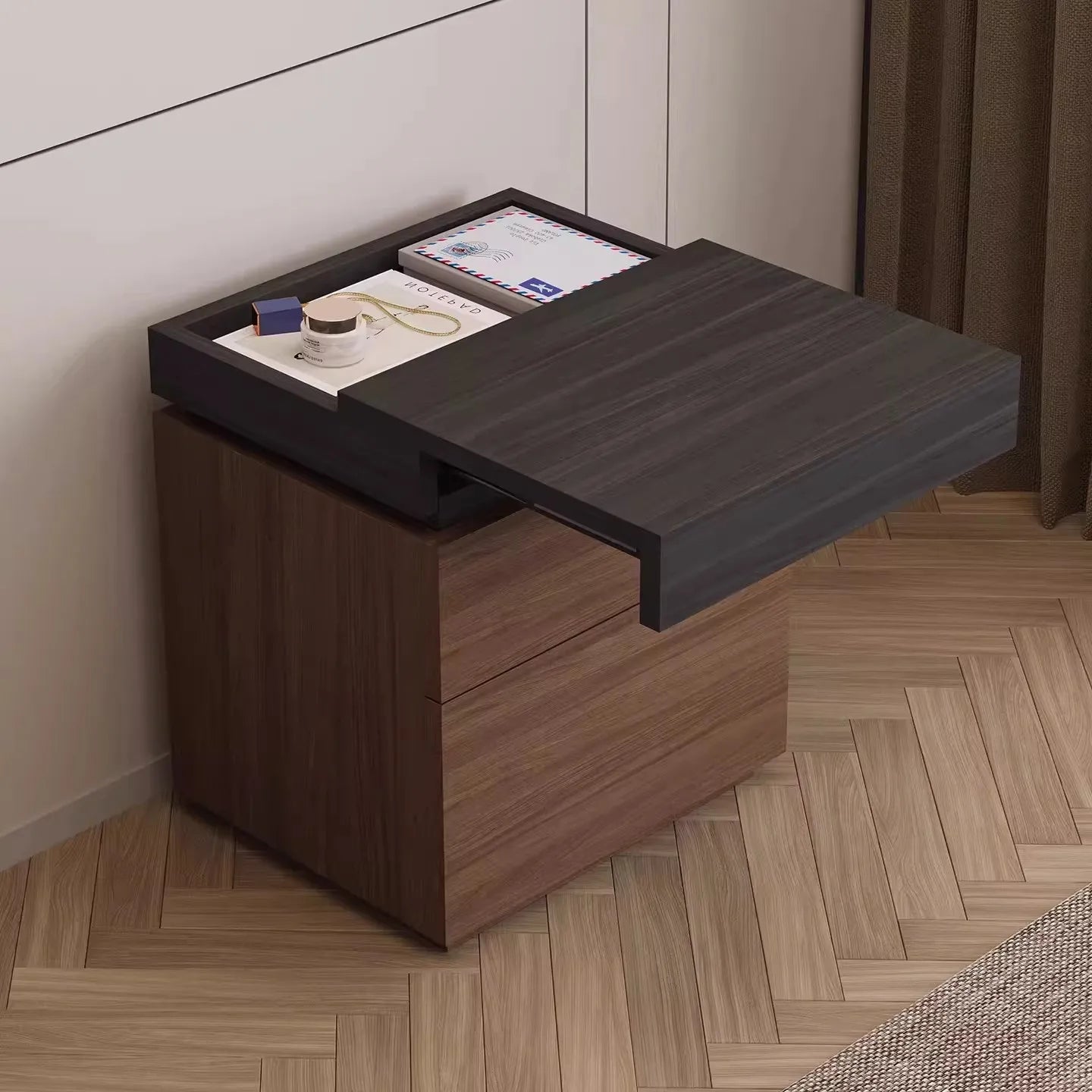 Vault Wooden Hidden-Compartment Bedside Cabinet