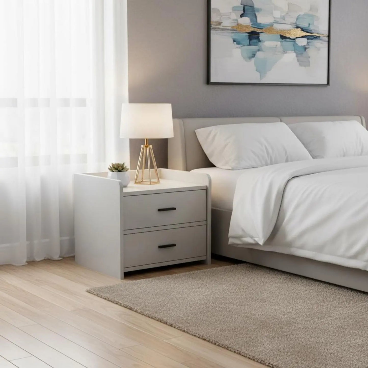 Rya Curved Rounded-Corner Nightstand