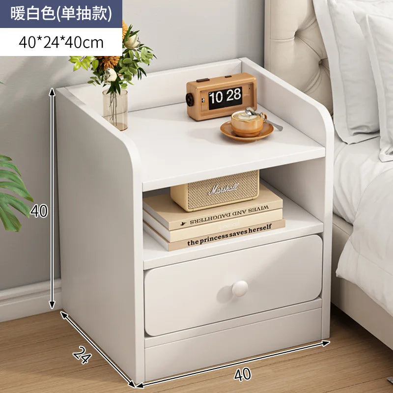 Lund Wooden Ultra-Narrow Bedside Cabinet