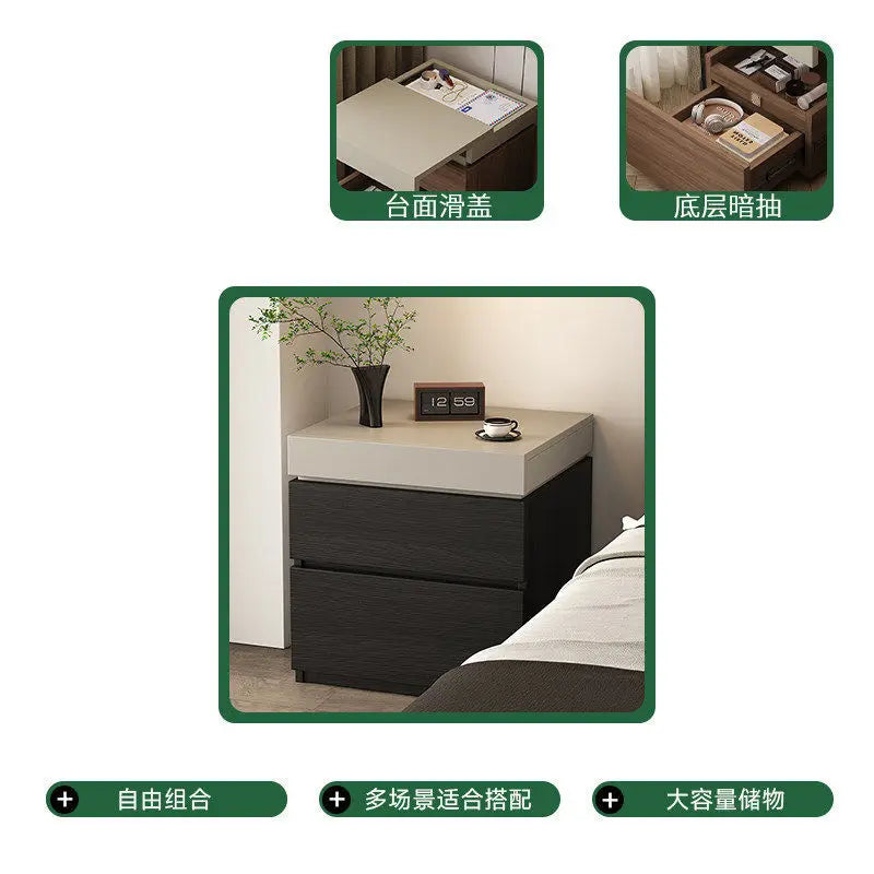 Vault Wooden Hidden-Compartment Bedside Cabinet