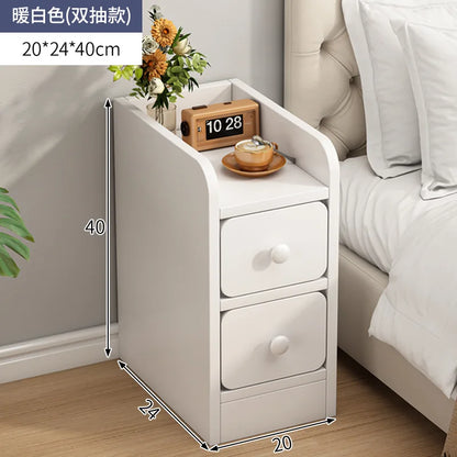 Lund Wooden Ultra-Narrow Bedside Cabinet