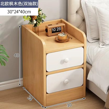 Lund Wooden Ultra-Narrow Bedside Cabinet