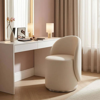 Mira Upholstered Low-Back Vanity Stool