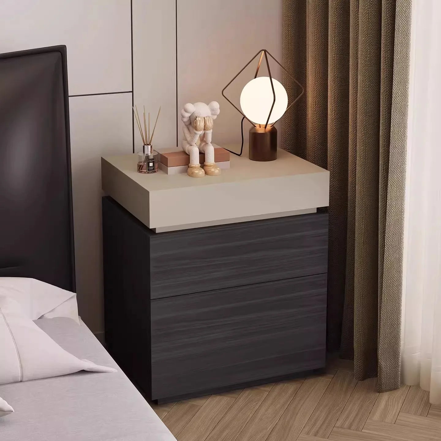 Vault Wooden Hidden-Compartment Bedside Cabinet