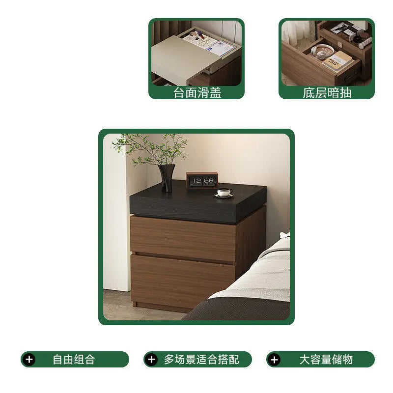 Vault Wooden Hidden-Compartment Bedside Cabinet