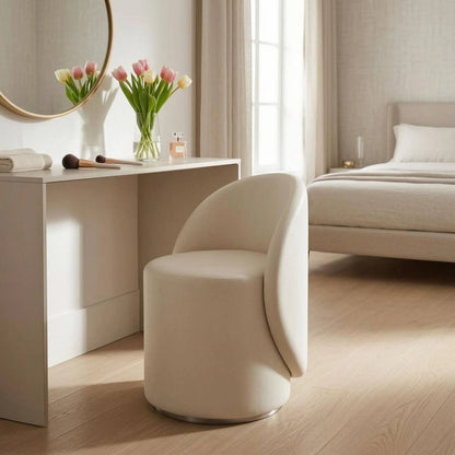 Mira Upholstered Low-Back Vanity Stool