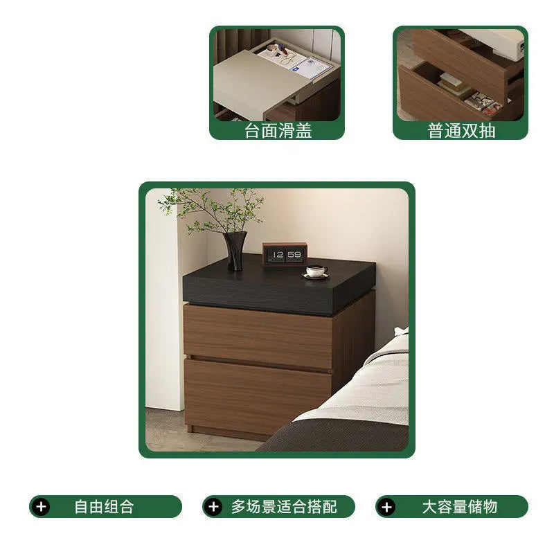 Vault Wooden Hidden-Compartment Bedside Cabinet