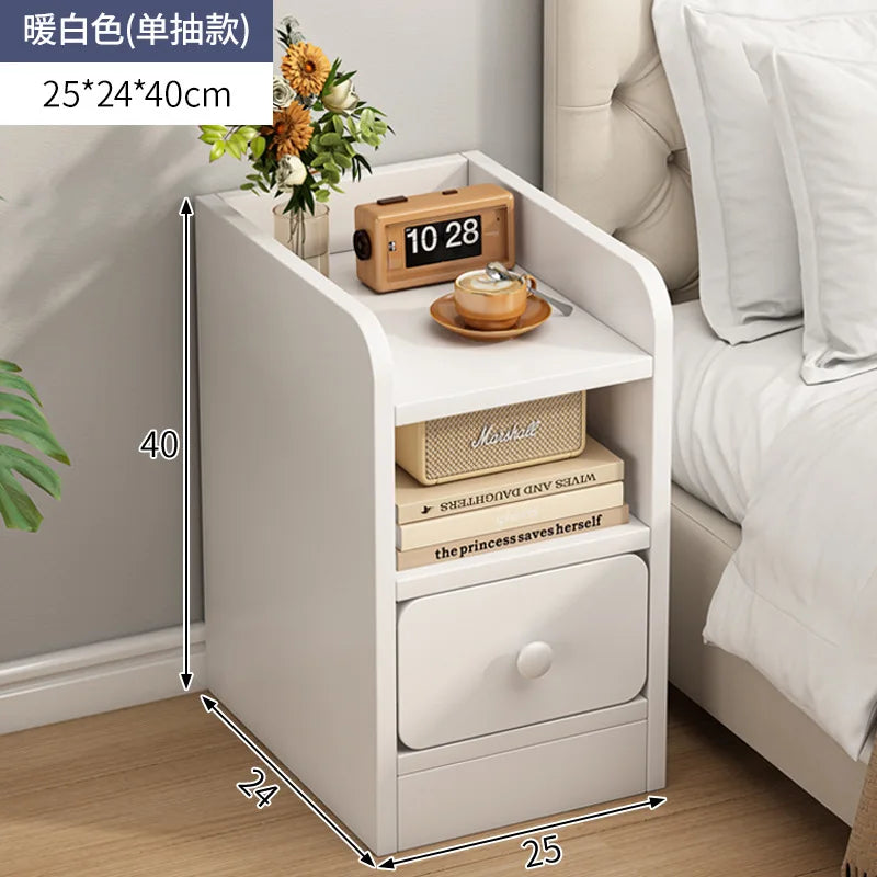Lund Wooden Ultra-Narrow Bedside Cabinet