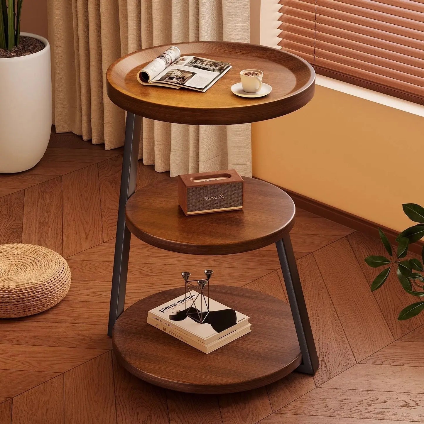 Trio Metal Three-Tier Side Table