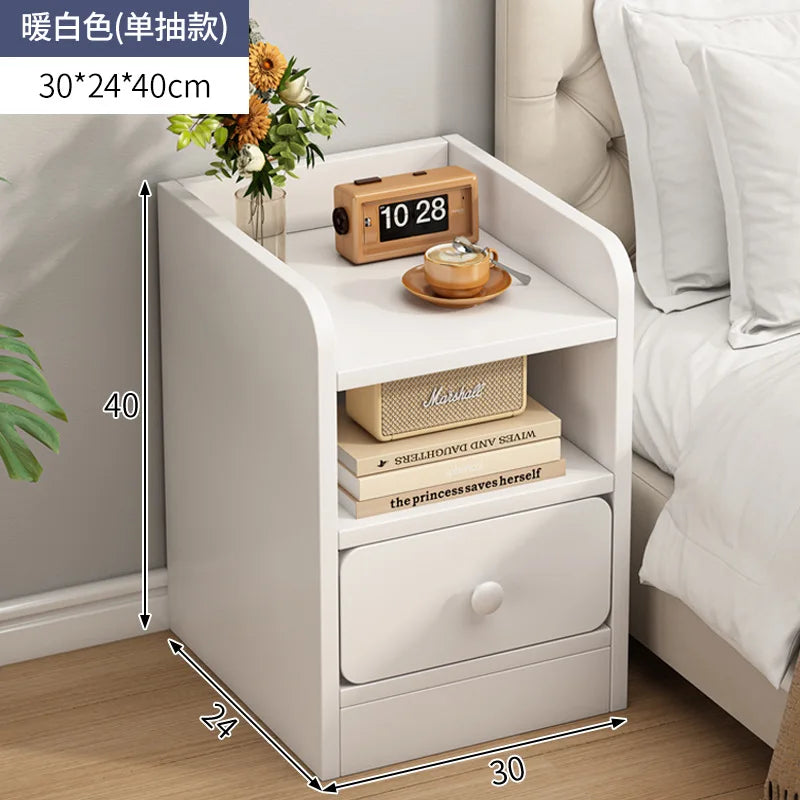 Lund Wooden Ultra-Narrow Bedside Cabinet