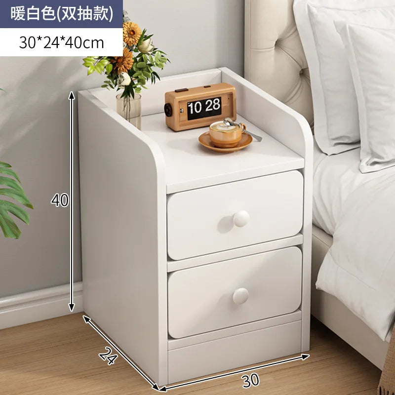 Lund Wooden Ultra-Narrow Bedside Cabinet