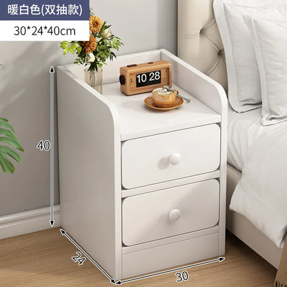 Lund Wooden Ultra-Narrow Bedside Cabinet