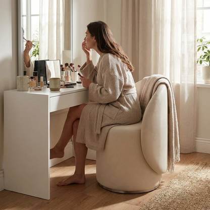 Upholstered Vanity Stool - lifestyle
