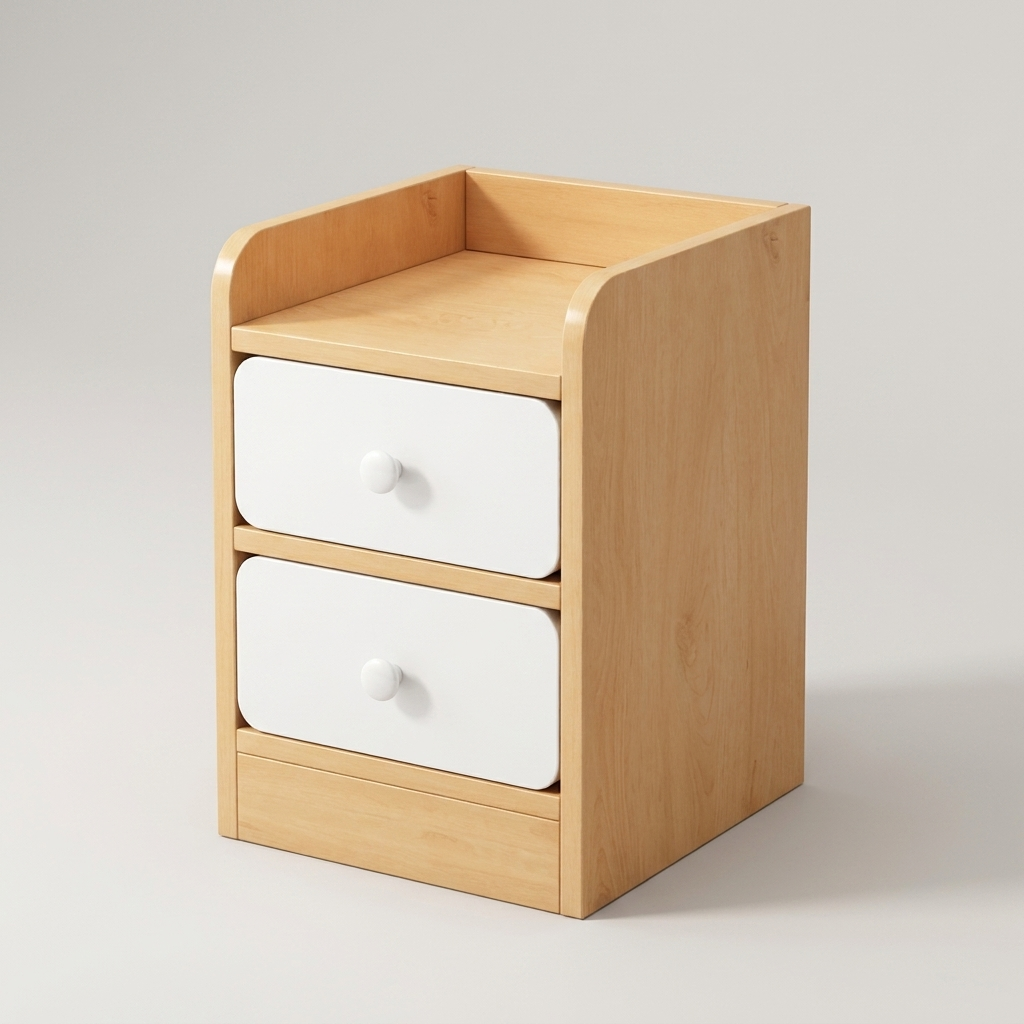 Narrow bedside table - front angle