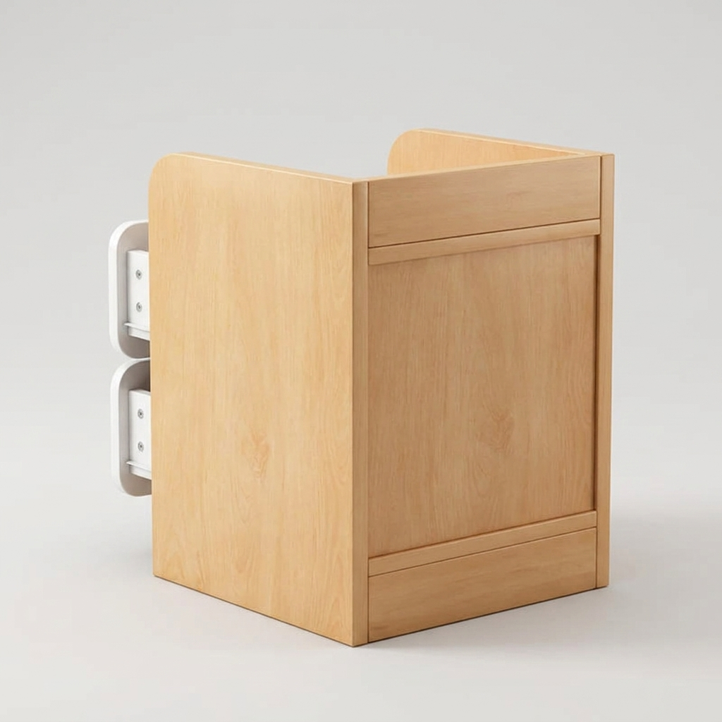 Narrow bedside table - rear angle