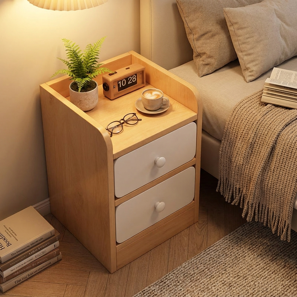 Narrow bedside table - lifestyle evening