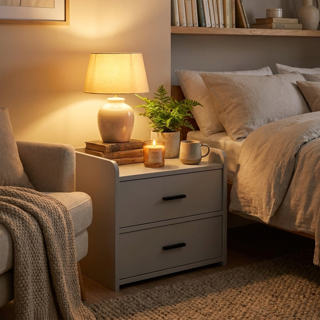 Modern nightstand - lifestyle evening