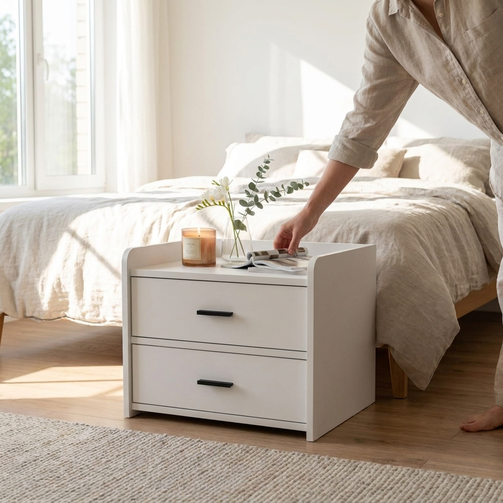 Modern nightstand - lifestyle in use