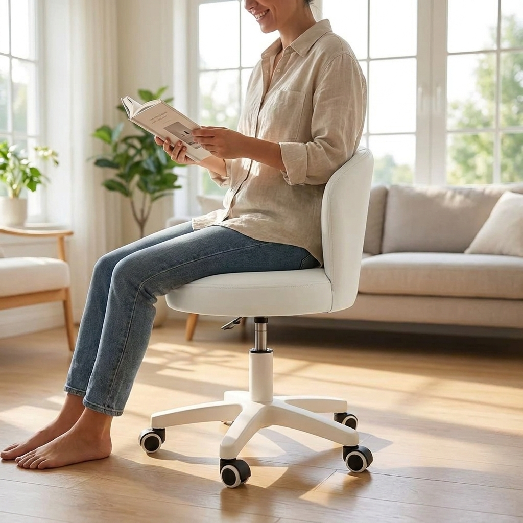 Rolling desk chair - lifestyle in use
