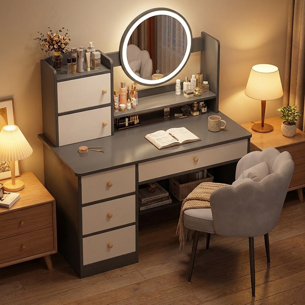 Cosmetic vanity table - lifestyle evening