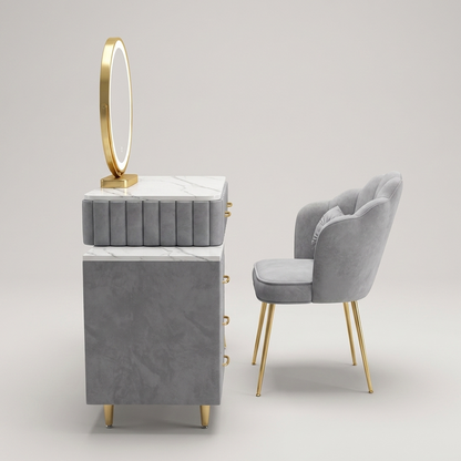 Dressing table with mirror - side view