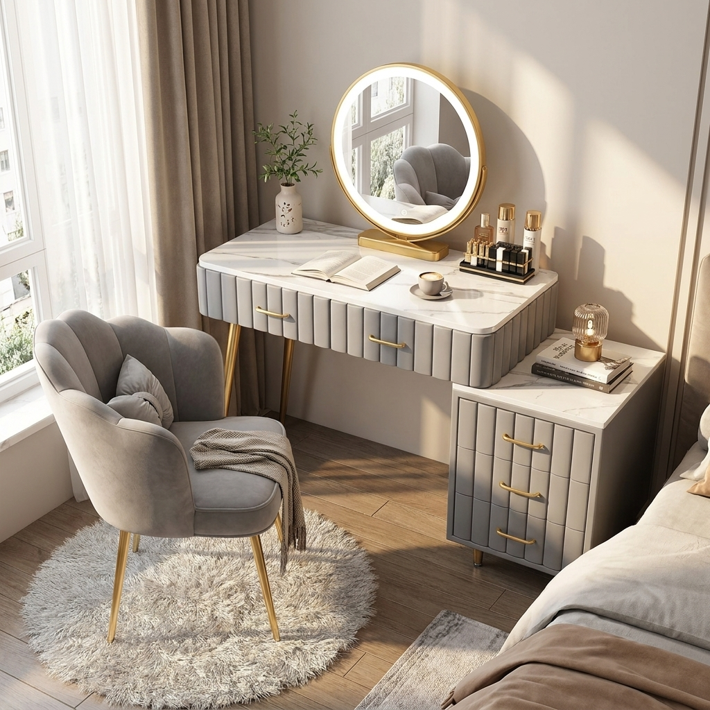 Dressing table with mirror - lifestyle bedroom