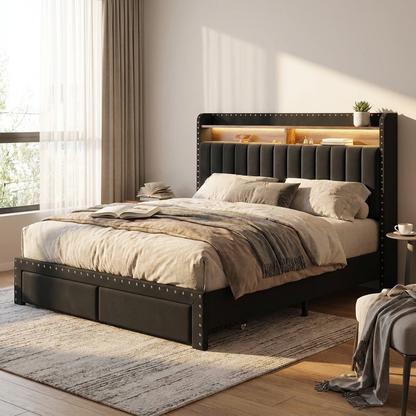 Upholstered bed frame - lifestyle bedroom