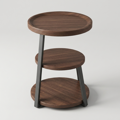 Metal bedside table - front angle
