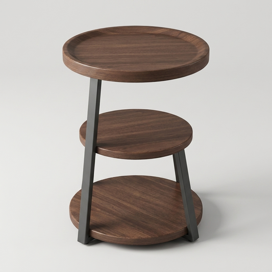 Metal bedside table - front angle
