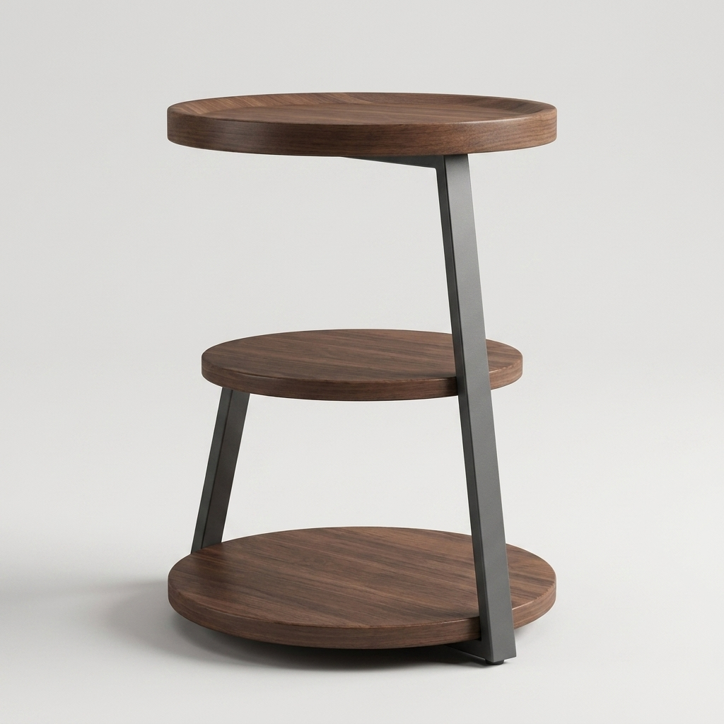 Metal bedside table - rear angle