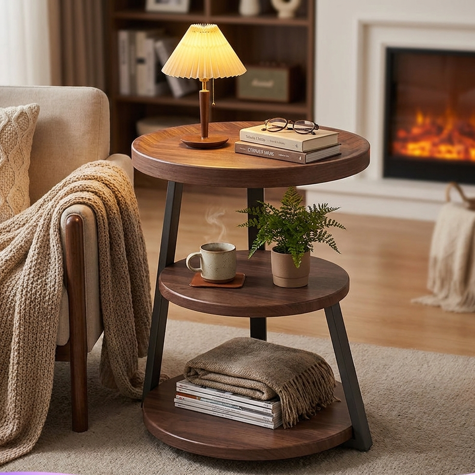 Metal bedside table - lifestyle evening