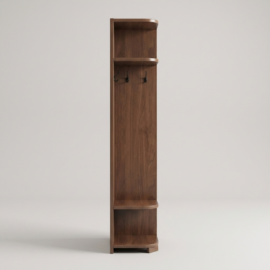 Corner coat rack cabinet - side view