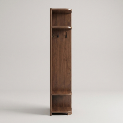 Corner coat rack cabinet - side view