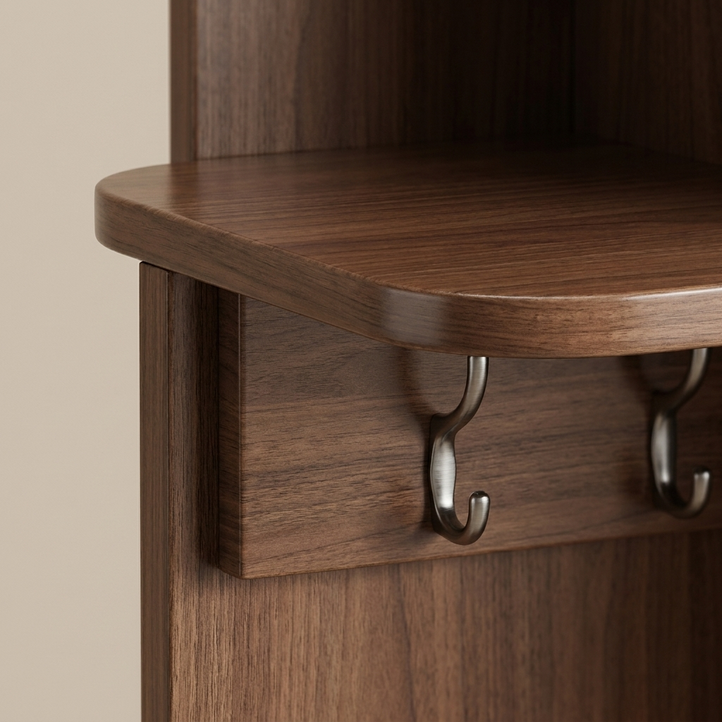 Corner coat rack cabinet - detail