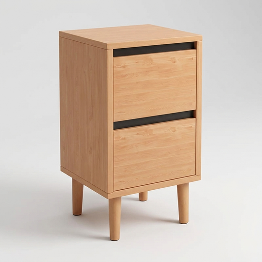 Solid wood bedside rack - front angle